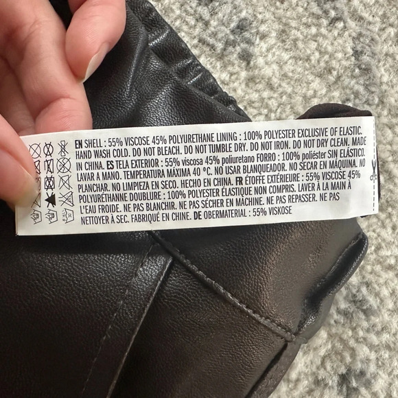 GREY LAB Brown High Waist Shorts with Pleats and Scalloped Hem - Picture 4 of 4